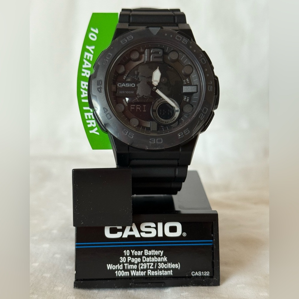 Casio Men’s AEQ-100W-1BVCF Analog-Digital Display Quartz Watch